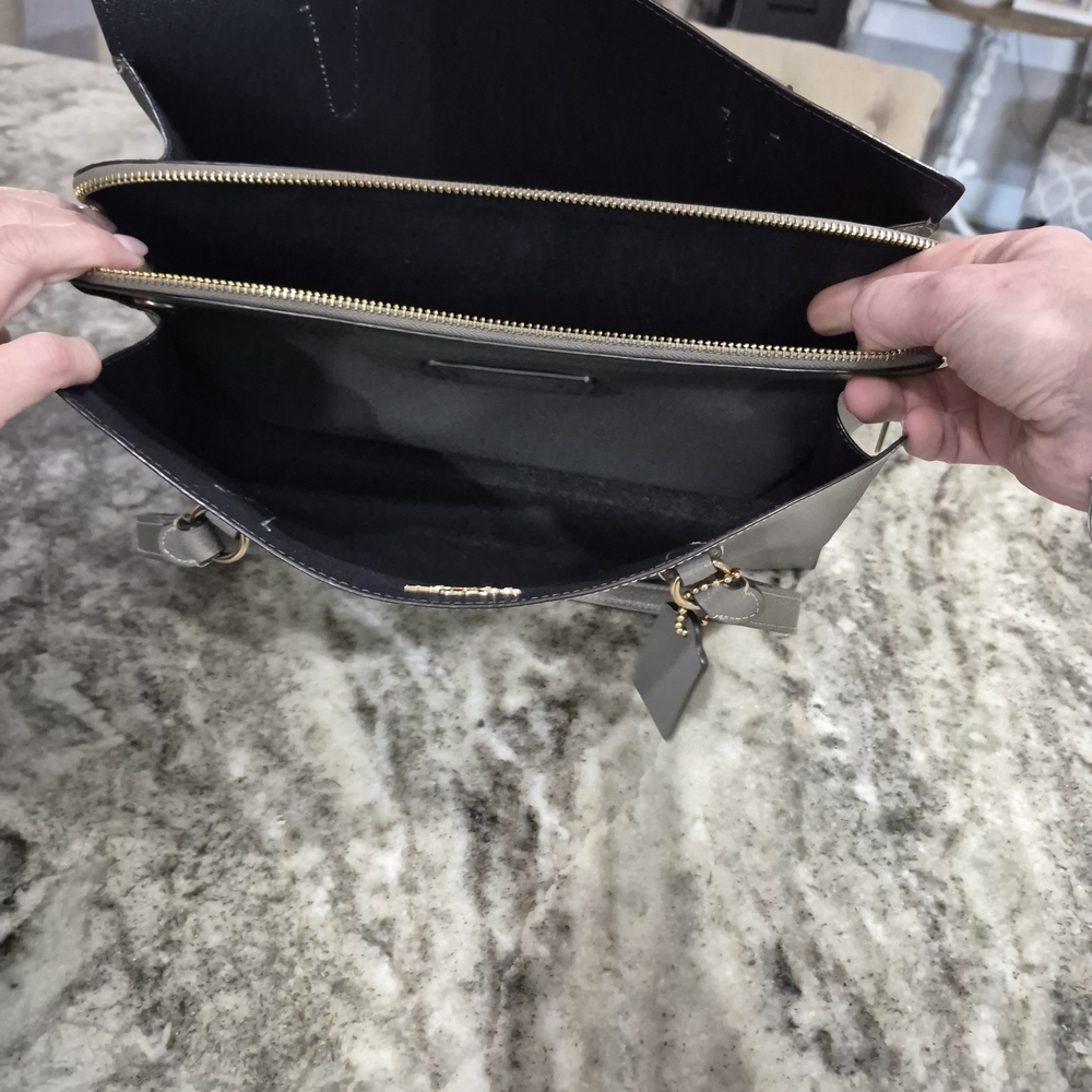 Coach Gray Leather Tote Bag - Picture 5 of 6